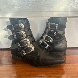 Winklepicker Western Buckle Goth Boots